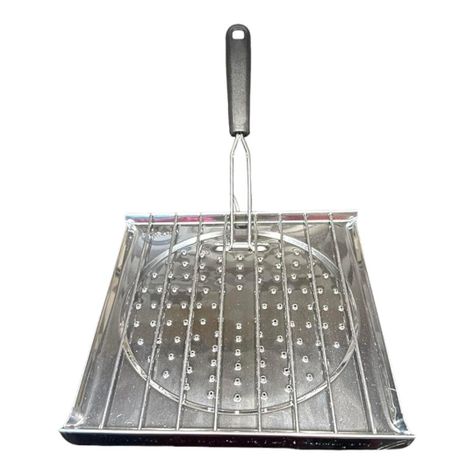 Tostador Manual De Cocina Tostar Acero Inoxidable 21x19 cm fácil guardado-0