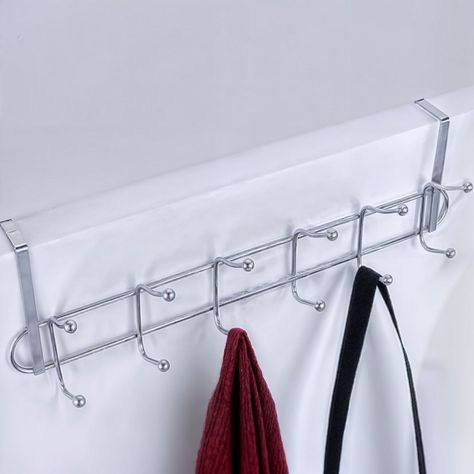 colgadores de ropa 6 ganchos metalicos perchero de puerta acero inox-4