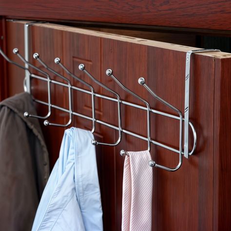 colgadores de ropa 6 ganchos metalicos perchero de puerta acero inox-5