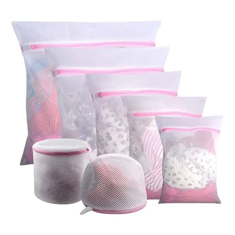 6 bolsas para lavar ropa delicada bolsas para lavar ropa malla lenceria-0