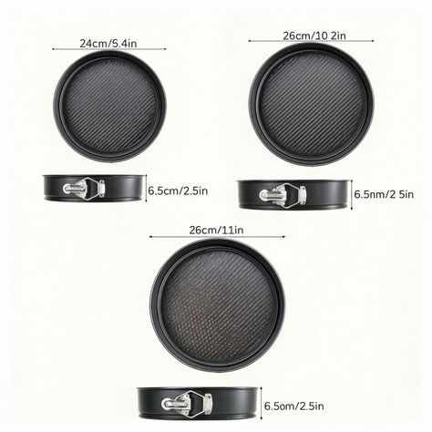 Set 3 moldes desmontables redondo queque antiadherente torta-1