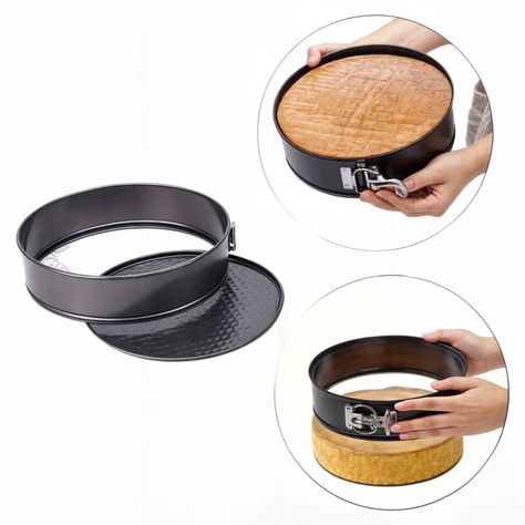 Set 3 moldes desmontables redondo queque antiadherente torta-5