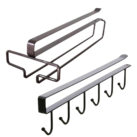 2 colgador de tazas porta utensilios cocina sencillo 6 ganchos-0