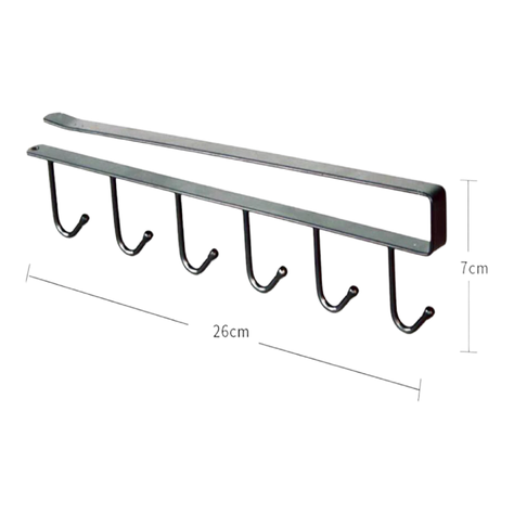 2 colgador de tazas porta utensilios cocina sencillo 6 ganchos-2