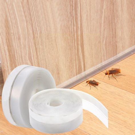 Cinta aislante silicona para puertas ventanas ducha 2 rollos cinta de aislar -6