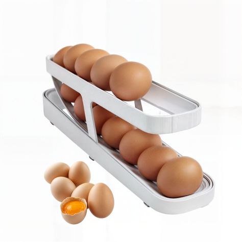 HUEVERA DISPENSADOR DE HUEVOS ORGANIZADOR DE HUEVOS 2 PISOS-0