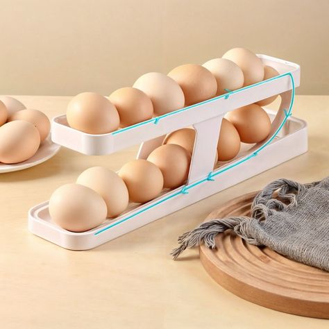 HUEVERA DISPENSADOR DE HUEVOS ORGANIZADOR DE HUEVOS 2 PISOS-3