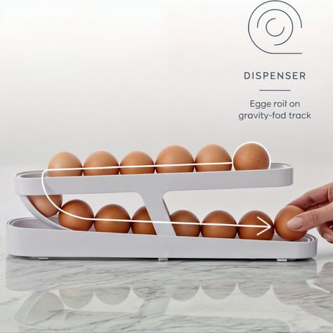 HUEVERA DISPENSADOR DE HUEVOS ORGANIZADOR DE HUEVOS 2 PISOS-5