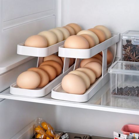 HUEVERA DISPENSADOR DE HUEVOS ORGANIZADOR DE HUEVOS 2 PISOS-7