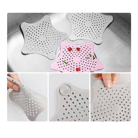 Set 4 filtro desagüe ducha tapón desagüe lavaplatos filtro fregadero  ESTRELLA-5