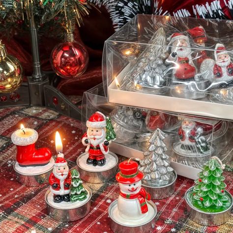 VELAS NAVIDEÑAS ADORNOS NAVIDEÑOS ARBOL VIEJO PASCUERO 4 PCS-7