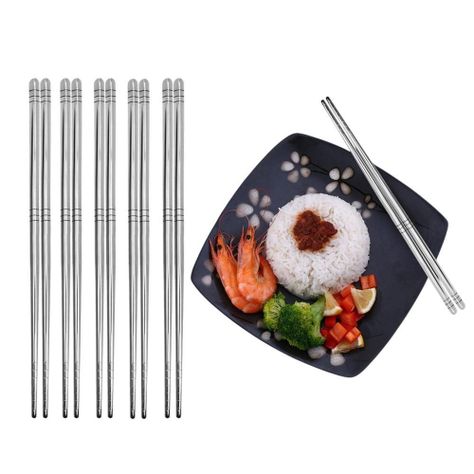 Palillos Chinos 5 Pares Reutilizables Sushi-0