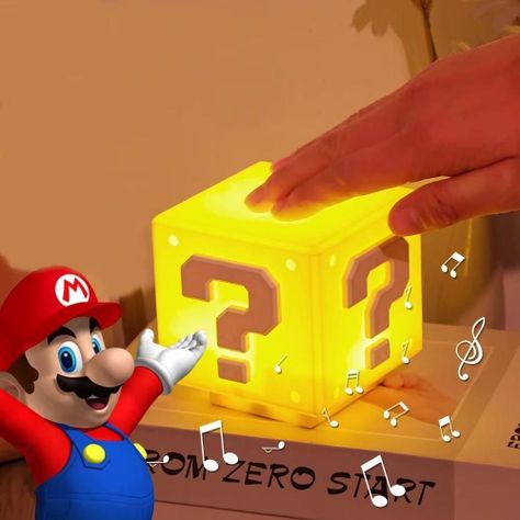 Lámpara Cubo Super Mario Bros Led Con Sonido USB-3