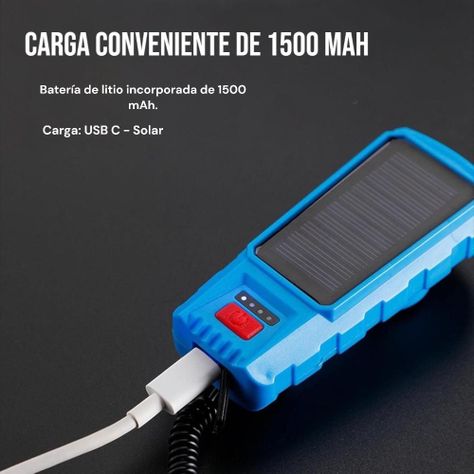 Luz Solar Bicicleta Alta Potencia Con Bocina Recargable-2