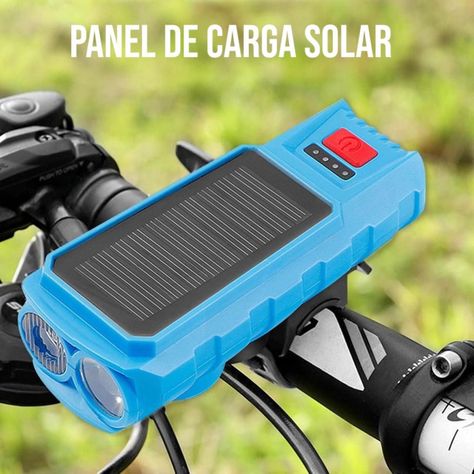 Luz Solar Bicicleta Alta Potencia Con Bocina Recargable-5