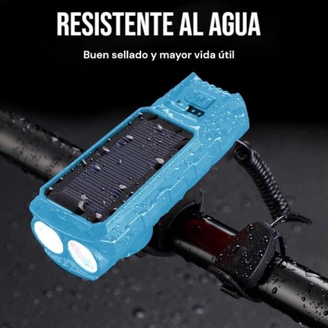 Luz Solar Bicicleta Alta Potencia Con Bocina Recargable-6