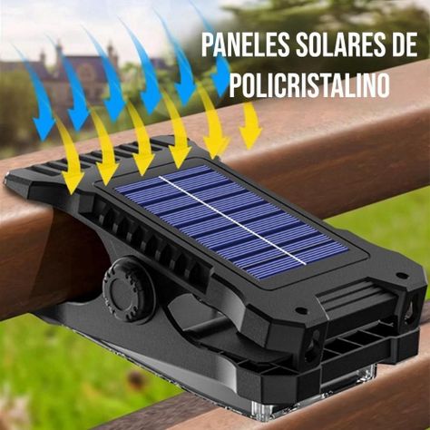 Foco Solar Led Con Pinzas Exterior Portátil Recargable -4