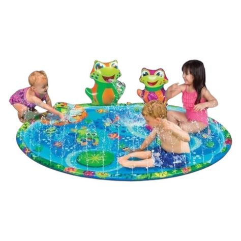 Alfombra Lanza Aguas Niños Piscina Fuente Rana 147 Cm-0