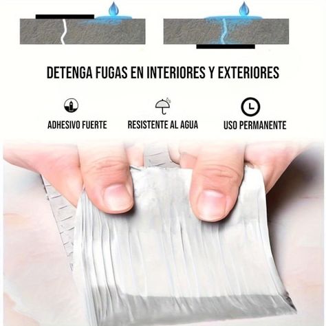 Cinta Tapagoteras Para Techo Adhesiva Impermeable 5 cm x 5 Metros-3