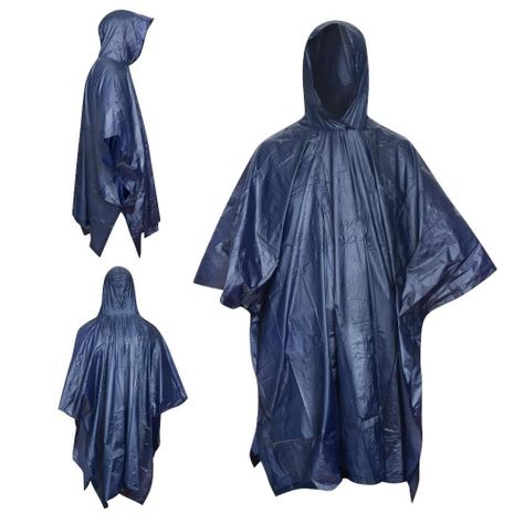 Poncho Capa Impermeable Con Capucha Para Lluvia Tela Gruesa -0