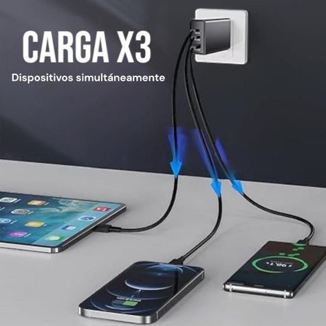 Cargador 150w Carga Rápida 1 USB-A y 2 USB-C-2