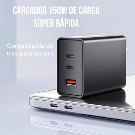 Cargador 150w Carga Rápida 1 USB-A y 2 USB-C-3