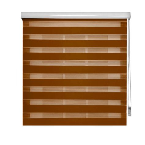 Cortina Roller Duo Zebra Dia Noche 140 X 200 Café-0