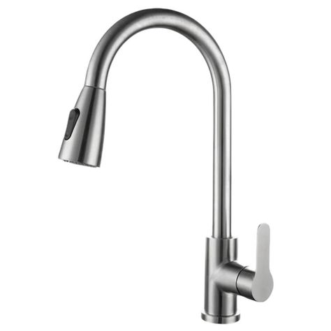 Llave Lavaplatos Monomando Acero Inoxidable Extraíble -0