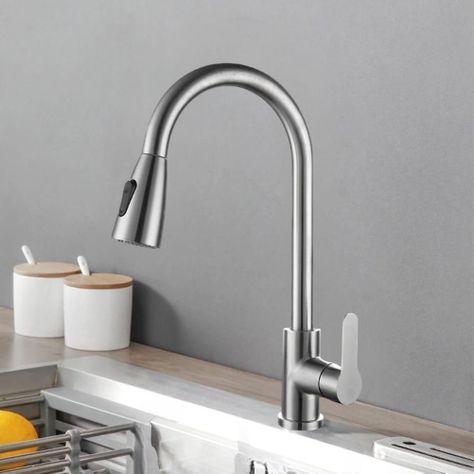 Llave Lavaplatos Monomando Acero Inoxidable Extraíble -2
