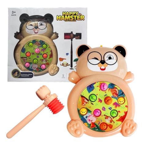 Juego Didáctico Hámster Golpear Topos Martillo Luces Sonido-1
