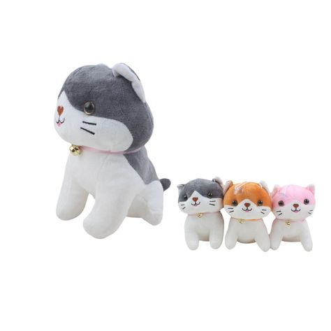 Gato de peluche con campana suave 18 cm-0