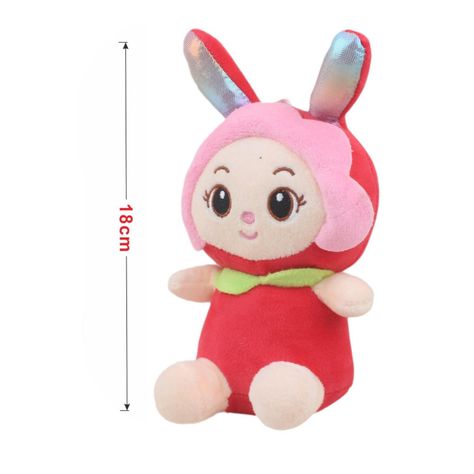 Conejo de peluche con motivo floral 18 cm-1