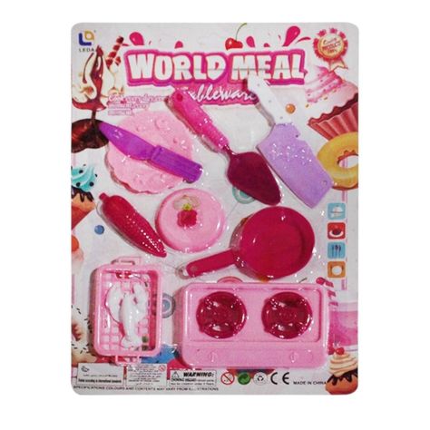 Set De Juego De Cocinar Rosado Ni?a-0
