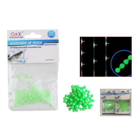 (Equipo De Pesca) Cuentas Luminosas Para Bloquear Frijoles 100Pcs 3*4-0