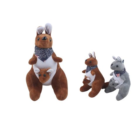 Peluche de Canguro con Cría de 18 cm-0