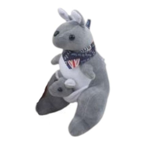 Peluche de Canguro con Cría de 18 cm-2
