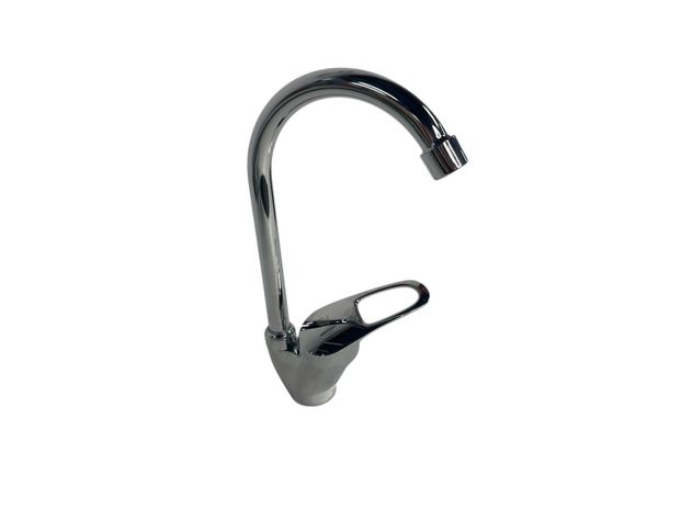 Grifo Monomando para Cocina tipo Cisne Acero Inoxidable -Alday-0