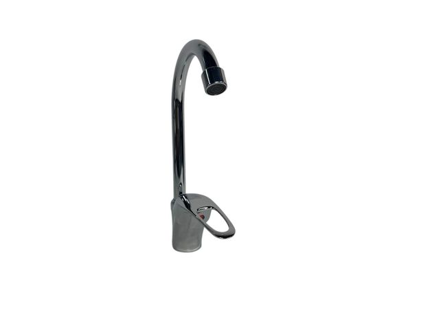 Grifo Monomando para Cocina tipo Cisne Acero Inoxidable -Alday-1