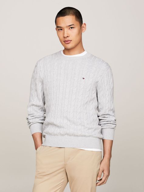 Sweater Classics Trenzado Gris Tommy Hilfiger-0