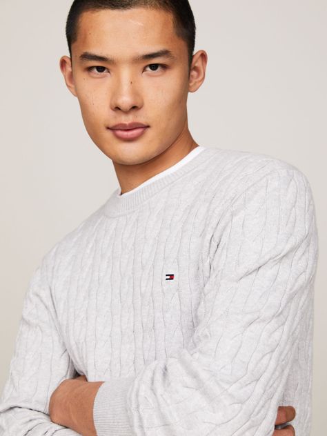 Sweater Classics Trenzado Gris Tommy Hilfiger-3
