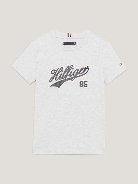 Polera Con Logo Script Gris Tommy Hilfiger-0
