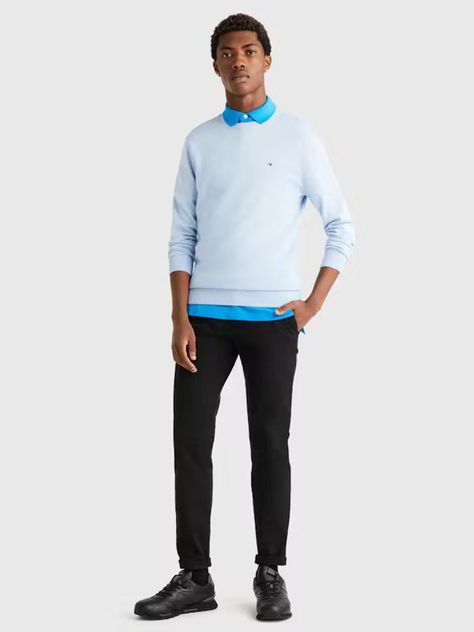 Sweater Básico Signature C-Neck Celeste Tommy Hilfiger-1