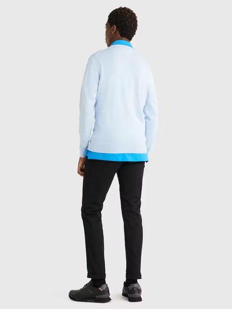 Sweater Básico Signature C-Neck Celeste Tommy Hilfiger-2