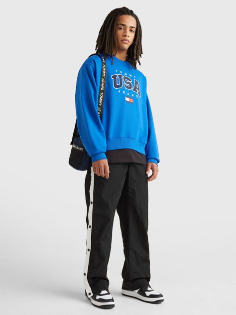 Polerón Relaxed Modern Con Logo Azul Tommy Jeans-1