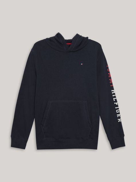 Polerón Hoodie Solid Logo Script Azul Tommy Hilfiger-0