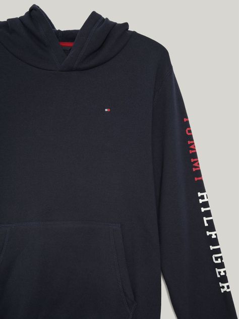 Polerón Hoodie Solid Logo Script Azul Tommy Hilfiger-2