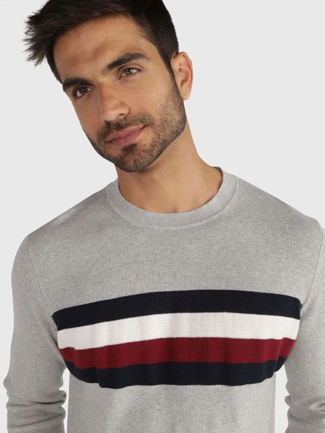 Sweater Structure Stripe Gris Tommy Hilfiger-3