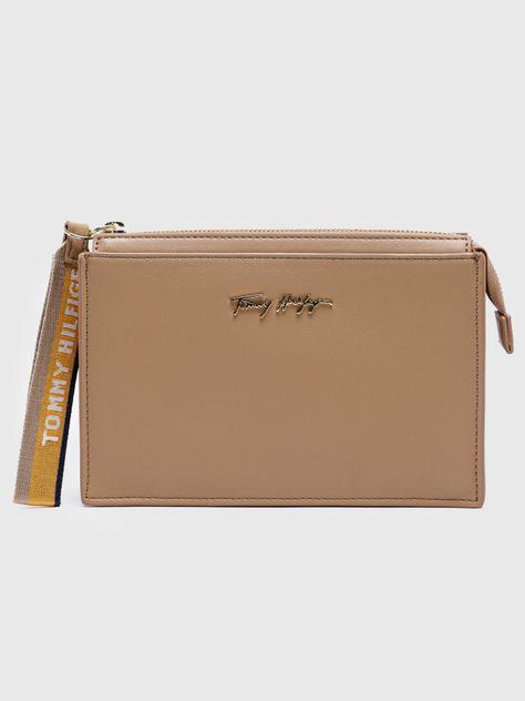 Cartera Small Signature Con Asa Beige Tommy Hilfiger-0