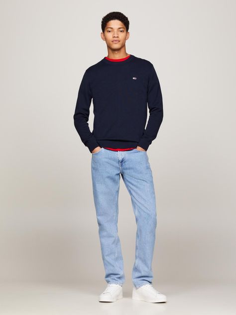 Sweater Essential Slim Fit Con Parche Azul Tommy Jeans-1