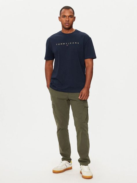 Polera Regular Fit Con Logo Bordado Azul Tommy Jeans-1